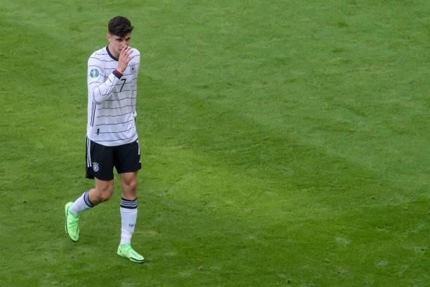 Kai Havertz of Germany gestures during the UEFA Euro 2020 Championship Group F match between Portugal and Germany at Football Arena Munich on June...