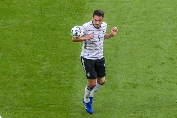 Mats Hummels of Germany controls the ball during the UEFA Euro 2020 Championship Group F match between Portugal and Germany at Football Arena Munich...