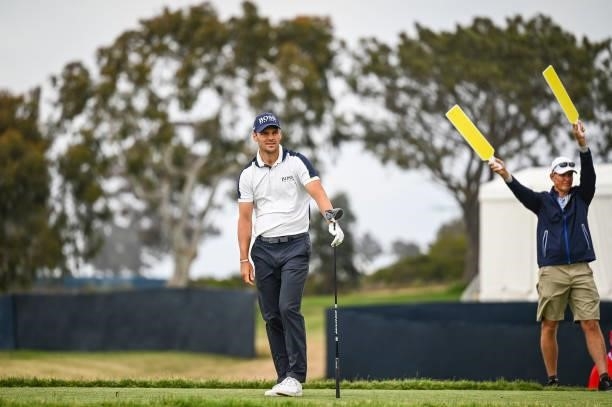 Martin Kaymer of Germany reacts to his shot from the second tee during the second round of the 121st U.S. Open on the South Course at Torrey Pines...