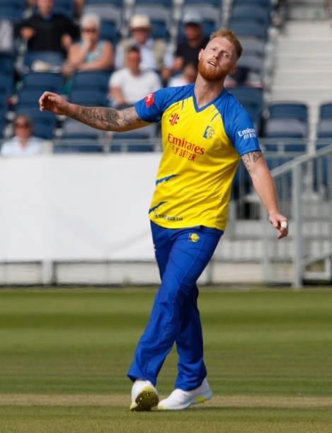 Ben Stokes of Durham during the Vitality Blast match between Durham Cricket and Birmingham Bears at Emirates Riverside on June 20, 2021 in...
