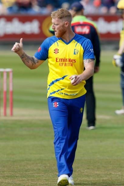 Ben Stokes of Durham in action during the Vitality Blast match between Durham Cricket and Birmingham Bears at Emirates Riverside on June 20, 2021 in...