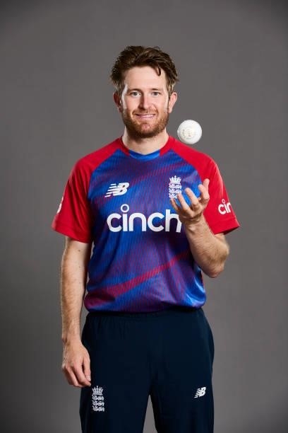 Liam Dawson of England poses during a portrait session at Sophia Gardens on June 20, 2021 in Cardiff, Wales.