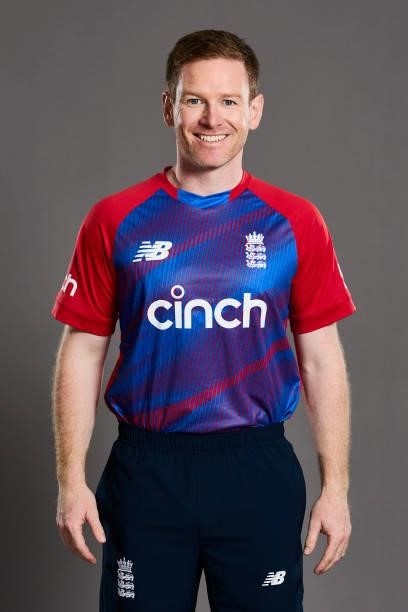 Eoin Morgan of England poses during a portrait session at Sophia Gardens on June 20, 2021 in Cardiff, Wales.