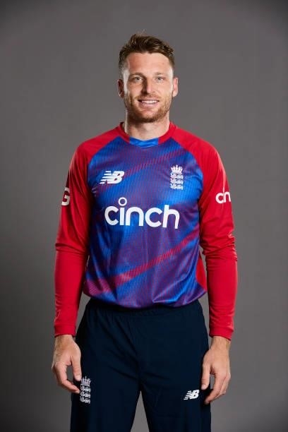 Jos Buttler of England poses during a portrait session at Sophia Gardens on June 20, 2021 in Cardiff, Wales.