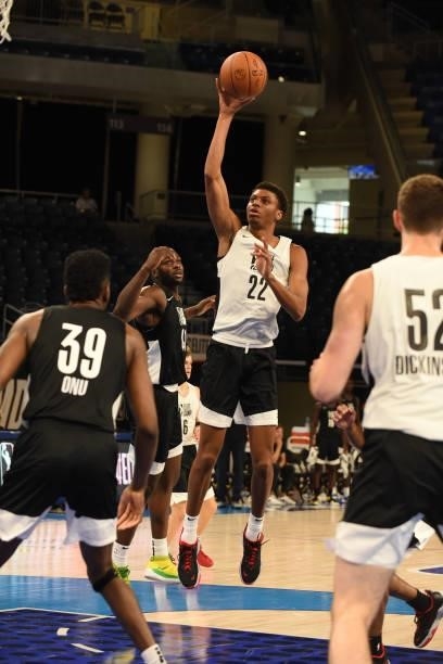 League Prospect, Derrick Alston Jr. Shoots the ball during the 2021 NBA G League Elite Camp on June 20, 2021 at the Wintrust Arena in Chicago,...