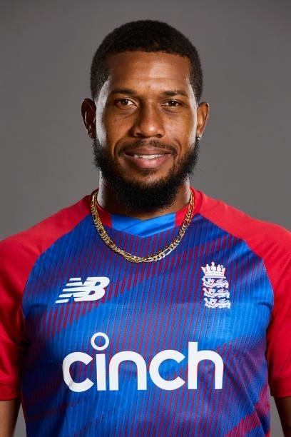 Chris Jordan of England poses during a portrait session at Sophia Gardens on June 20, 2021 in Cardiff, Wales.