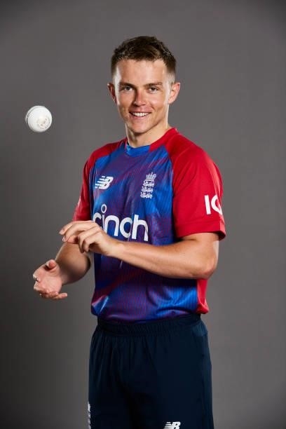 Sam Curran of England poses during a portrait session at Sophia Gardens on June 20, 2021 in Cardiff, Wales.