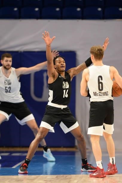 League Prospect, Javonte Smart plays defense during the 2021 NBA G League Elite Camp on June 20, 2021 at the Wintrust Arena in Chicago, Illinois....