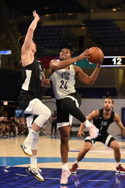 League Prospect, MJ Walker drives to the basket during the 2021 NBA G League Elite Camp on June 20, 2021 at the Wintrust Arena in Chicago, Illinois....