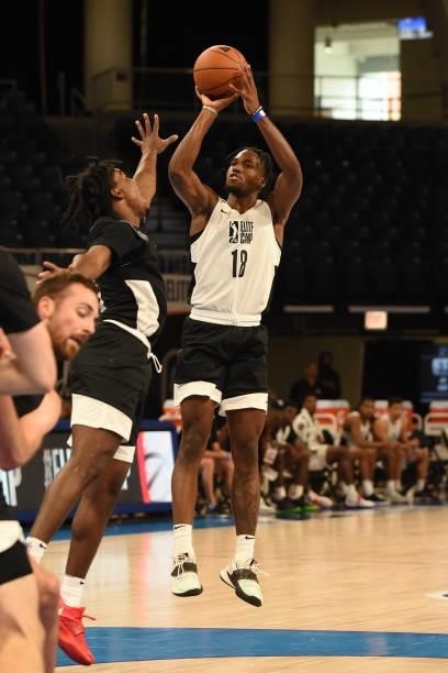 League Prospect, RJ Nembhard shoots the ball during the 2021 NBA G League Elite Camp on June 20, 2021 at the Wintrust Arena in Chicago, Illinois....