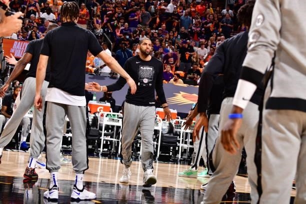 Nicolas Batum of the LA Clippers is introduced before the game against the Phoenix Suns during Game 1 of the Western Conference Finals of the 2021...