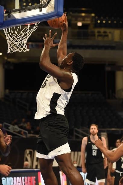 League Prospect, Kofi Cockburn dunks the ball during the 2021 NBA G League Elite Camp on June 20, 2021 at the Wintrust Arena in Chicago, Illinois....
