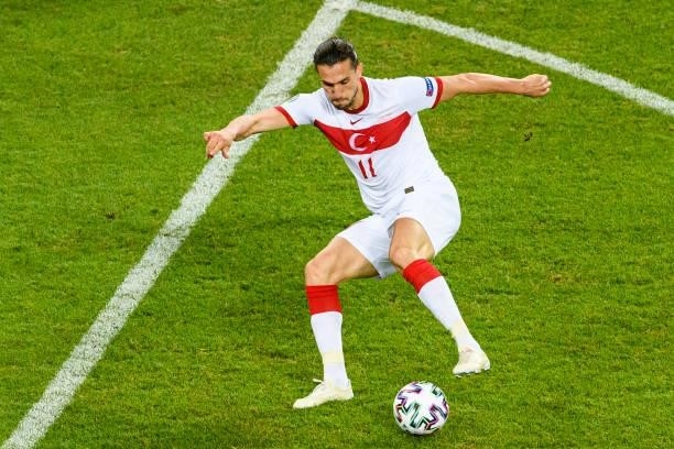 Yusuf Yazici of Turkey in action during the UEFA Euro 2020 Championship Group A match between Switzerland and Turkey on June 20, 2021 in Baku,...