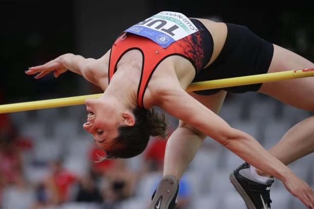Esmanur Alkaç of Turkey competes in the Women's High Jump Final on Day 2 at the European Athletics Team Championships First League on June 20, 2021...