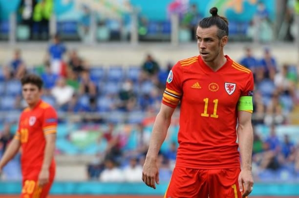 Gareth Bale of Wales during the UEFA Euro 2020 Championship Group A match between Italy and Wales at Olimpico Stadium on June 20, 2021 in Rome, Italy.