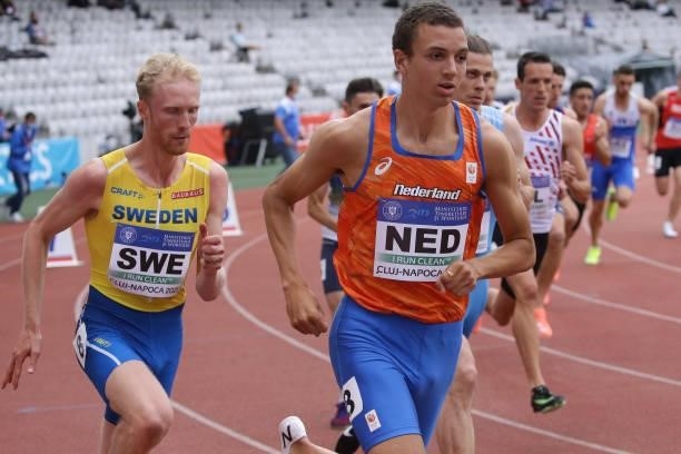 Djoao Lobles of Netherlands compete in the Men's 800m Final on Day 2 at the European Athletics Team Championships First League on June 20, 2021 in...