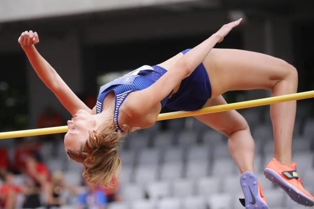 Elisabeth Pihela of Estonia competes in the Women's High Jump Final on Day 2 at the European Athletics Team Championships First League on June 20,...