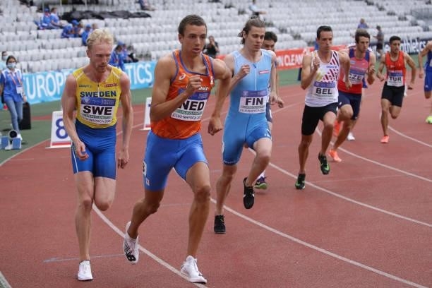 Djoao Lobles of Netherlands compete in the Men's 800m Final on Day 2 at the European Athletics Team Championships First League on June 20, 2021 in...