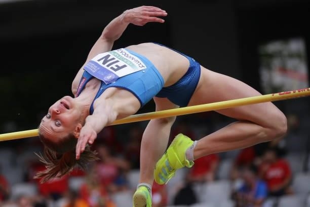 Sini Lällä of Finland competes in the Women's High Jump Final on Day 2 at the European Athletics Team Championships First League on June 20, 2021 in...