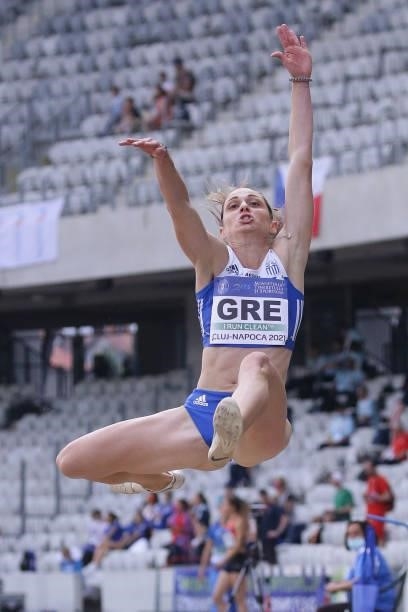 Efthymia Kolokytha of Greece competes in the Women's Long Jump Final on Day 2 at the European Athletics Team Championships First League on June 20,...