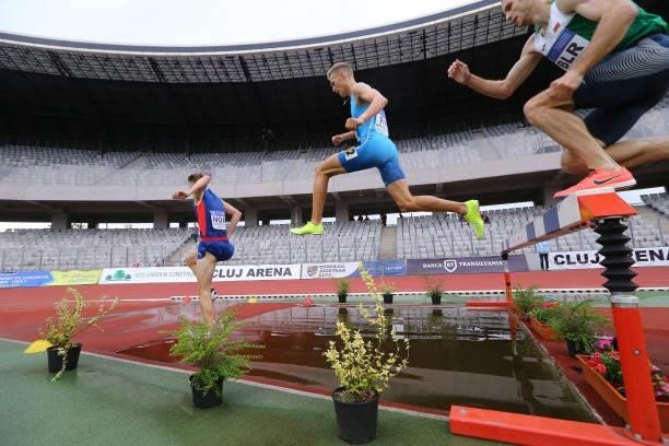 Topi Raitanen of Finland in the Men's 3000m Steeplechase Final on Day 2 at the European Athletics Team Championships First League on June 20, 2021 in...