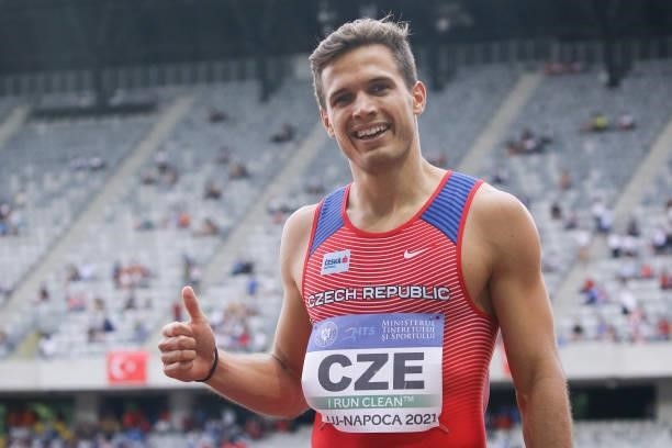 Jan Jirka of Czech Republic in the Men's 200m Final A on Day 2 at the European Athletics Team Championships First League on June 20, 2021 in...