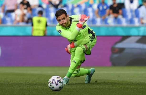 Danny Ward of Wales during the UEFA Euro 2020 Championship Group A match between Italy and Wales at Olimpico Stadium on June 20, 2021 in Rome, Italy.