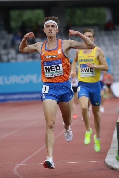 Mike Foppen of Netherlands competes in the Men's 3000m Final on Day 2 at the European Athletics Team Championships First League on June 20, 2021 in...