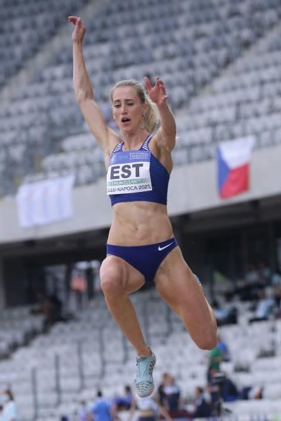 Tähti Alver of Estonia competes in the Women's Long Jump Final on Day 2 at the European Athletics Team Championships First League on June 20, 2021 in...