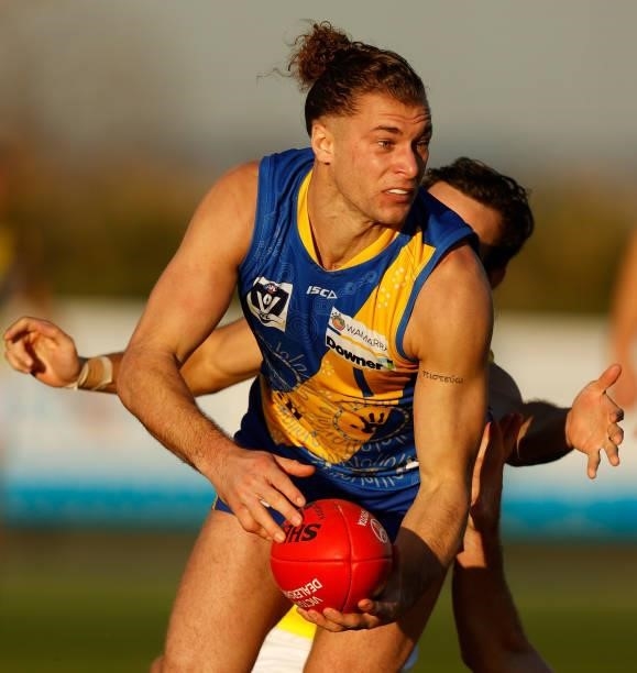 Luke Meadows of the Seagulls in action during the VFL Round 10 match between the Williamstown Seagulls and the Richmond Tigers at Downer Oval on June...