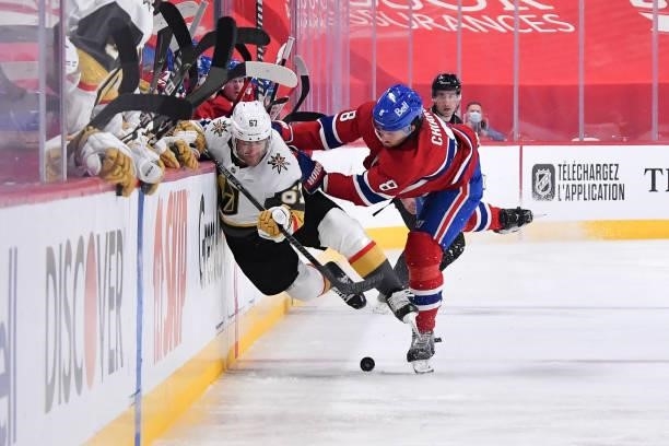 June 20: Ben Chiarot of the Montreal Canadiens checks Max Pacioretty of the Vegas Golden Knights into the boards in Game Four of the Stanley Cup...