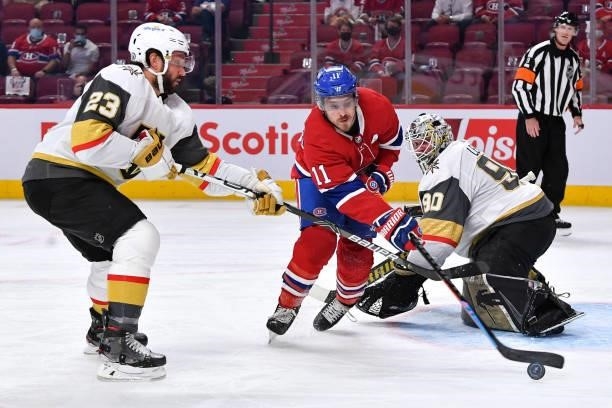 June 20: Brendan Gallagher of the Montreal Canadiens tries to score on goalie Robin Lehner of the Vegas Golden Knights in Game Four of the Stanley...