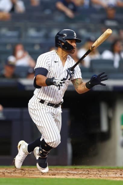 Rougned Odor of the New York Yankees in action against the Oakland Athletics at Yankee Stadium on June 18, 2021 in New York City. Oakland Athletics...