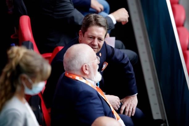 Just Spee, Frans Timmermans during the EURO match between North Macedonia v Holland at the Johan Cruijff Arena on June 21, 2021 in Amsterdam...