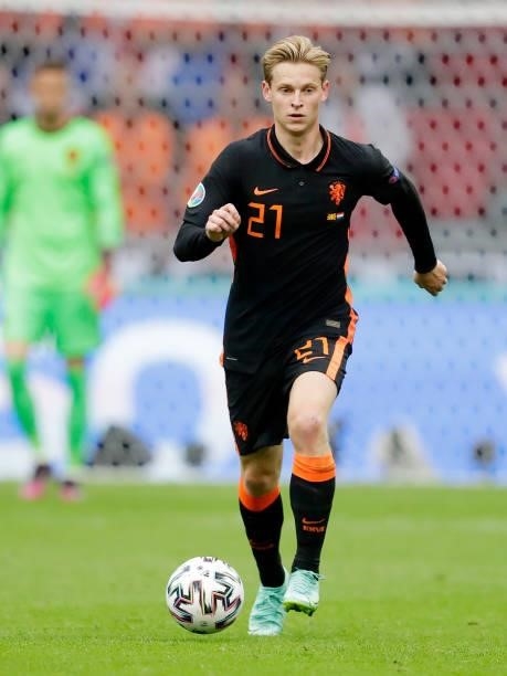 Frenkie de Jong of Holland during the EURO match between North Macedonia v Holland at the Johan Cruijff Arena on June 21, 2021 in Amsterdam...