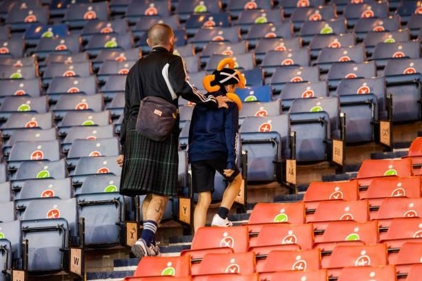 Scotland fans during a Euro 2020 match between Croatia and Scotland at Hampden Park, on June 22 in Glasgow, Scotland.