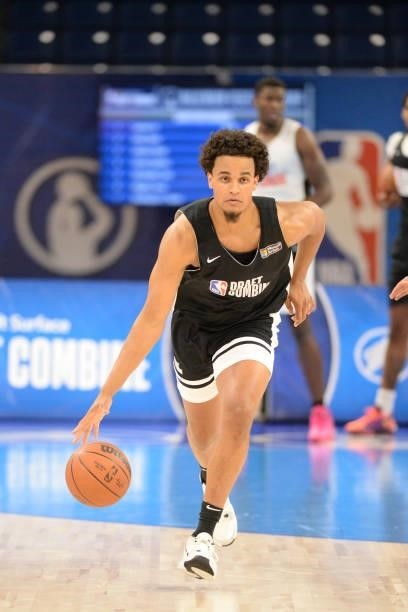 Draft Prospect, Jeremiah Robinson-Earl participates in the 2022 NBA Draft Combine on June 22, 2022 at the Wintrust Arena in Chicago, Illinois. NOTE...