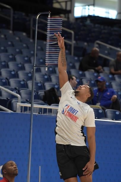 Draft Prospect, Daishen Nix participates in the 2022 NBA Draft Combine on June 22, 2022 at the Wintrust Arena in Chicago, Illinois. NOTE TO USER:...
