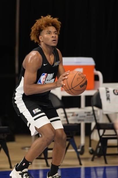 Draft Prospect, Miles McBride participates in the 2022 NBA Draft Combine on June 22, 2022 at the Wintrust Arena in Chicago, Illinois. NOTE TO USER:...