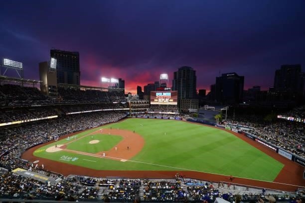 General view of Petco Park during the game between the Los Angeles Dodgers and the San Diego Padres on Tuesday, June 22, 2021 in San Diego,...