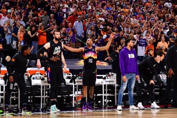 Cameron Payne of the Phoenix Suns shouts during the game against the LA Clippers during Game 2 of the Western Conference Finals of the 2021 NBA...
