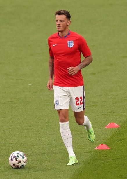 Ben White of England during the UEFA Euro 2020 Championship Group D match between Czech Republic and England at Wembley Stadium on June 22, 2021 in...