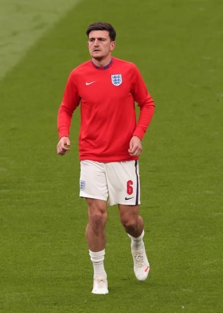 Harry Maguire of England during the UEFA Euro 2020 Championship Group D match between Czech Republic and England at Wembley Stadium on June 22, 2021...