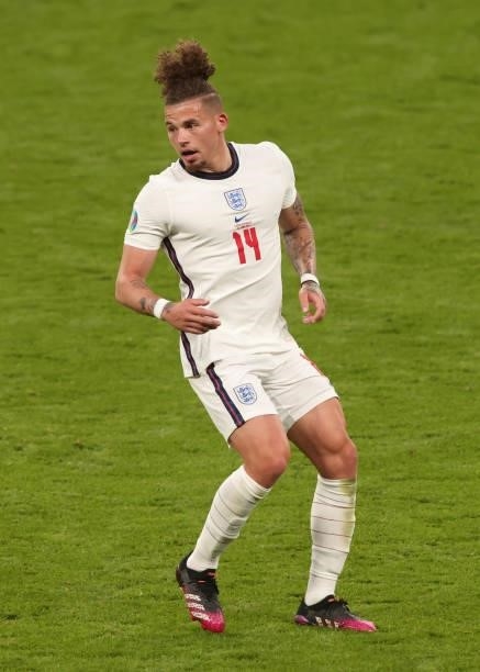 Kalvin Phillips of England during the UEFA Euro 2020 Championship Group D match between Czech Republic and England at Wembley Stadium on June 22,...