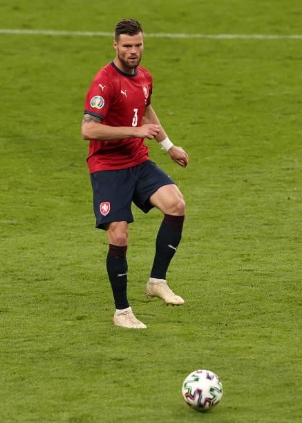 Ondrej Celustka of Czech Republic during the UEFA Euro 2020 Championship Group D match between Czech Republic and England at Wembley Stadium on June...