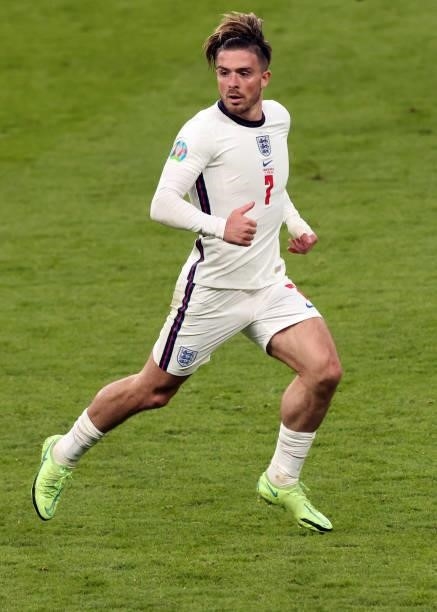 Jack Grealish of England during the UEFA Euro 2020 Championship Group D match between Czech Republic and England at Wembley Stadium on June 22, 2021...