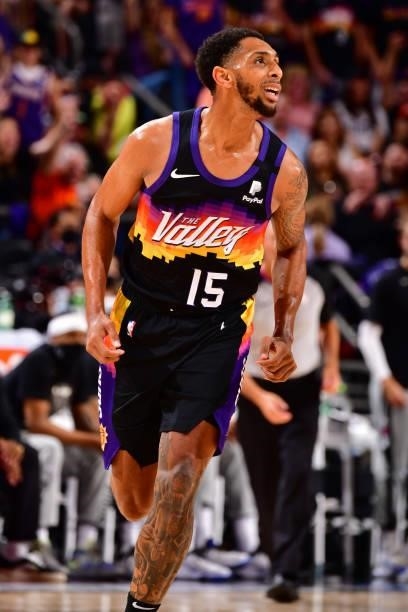 Cameron Payne of the Phoenix Suns looks on against the LA Clippers during Game 2 of the Western Conference Finals of the 2021 NBA Playoffs on June...