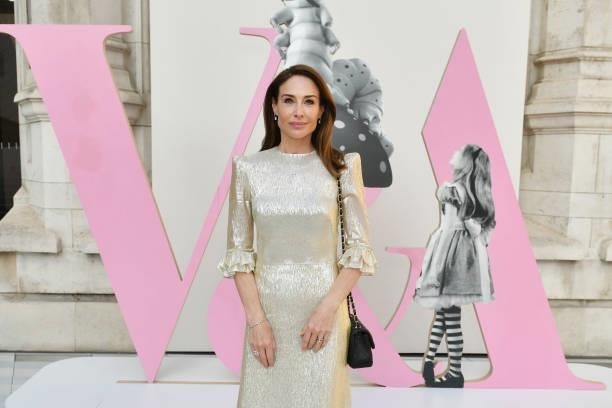 Claire Forlani attends a private view of "Alice: Curiouser and Curiouser