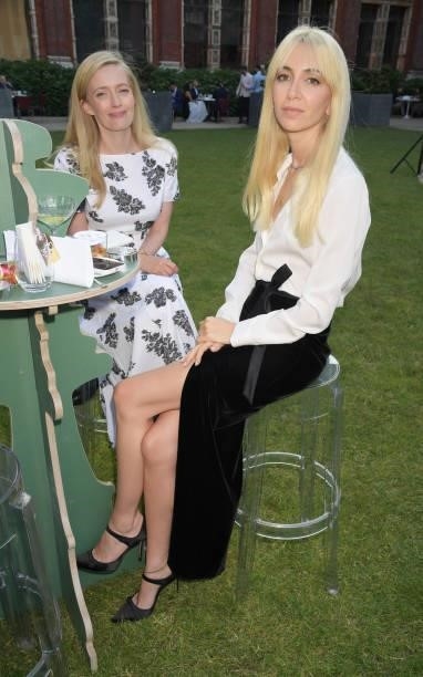 Emma Elwick-Bates and Sabine Getty attend a private view of "Alice: Curiouser and Curiouser