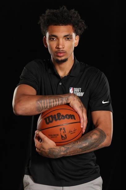 Draft Prospect, James Bouknight poses for a portrait during the 2021 NBA Draft Combine on June 23, 2021 at the Wintrust Arena in Chicago, Illinois....